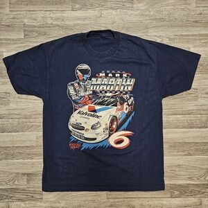 Vintage 90s Mark Martin Man Of Steel Blue Nascar Racing T-shirt Size X-Large